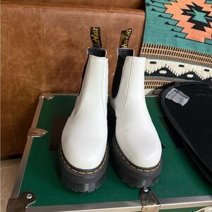 Dr. Martens White Ankle Boots
